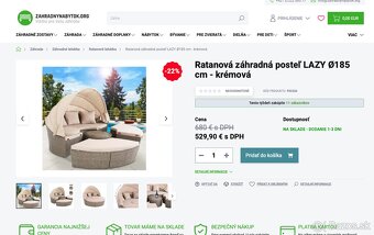 Rezervovane: Ratanová záhradná posteľ LAZY Ø185 cm - krémová - 9