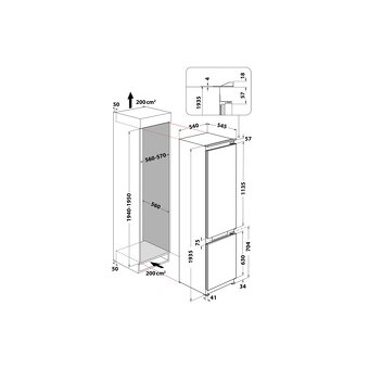 Vstavaná kombinovaná chladnička WHIRLPOOL WHC20 T593 P - 9