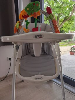 BREVI B-Fun Detská jedálenská stolička s hrazdičkou – sivá - 9