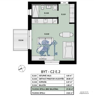 Na predaj 1-izbový byt s balkónom - E2 - 9