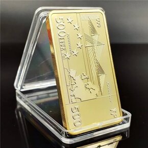 Pozlátená zlatá zberateľská tehlička - 500 € - 9