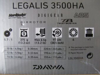 Daiwa Legalis 3500HA kovový naviják nový + náhr.cívka - 9