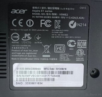 Acer Aspire / Celeron 2955U / 4GB RAM / 120GB SSD / 15.6" - 9