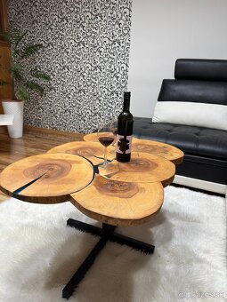 Dizajnový konferenčný stôl – masívny dub & epoxid - 9