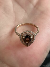 Zlatý prsteň s Quartzom a diamantami - 9