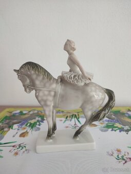 Royal dux baletka na koni porcelánová soška rarita - 9