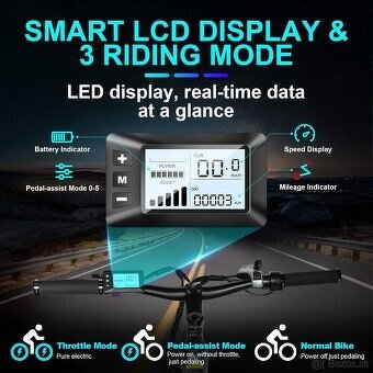 Elektrický horský bicykel HOVSCO 27,5 kolesá váha 28kg - 9