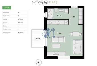 Na predaj 1-izbový byt s balkónom - E3 - 9