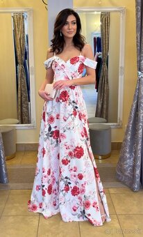 dámske kvetované spoločenské šaty veľ.36 - 9