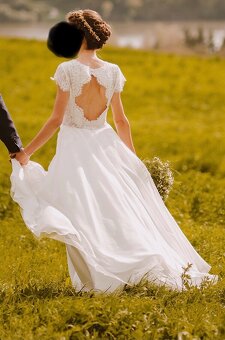 Svadobné vintage/boho/prírodné šaty od Dyona - 9