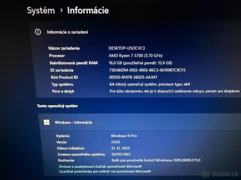 PREDÁM HERNÝ PC - R7 5700,RTX 3060TI 8GB,16GB DDR4,500GB SSD - 9