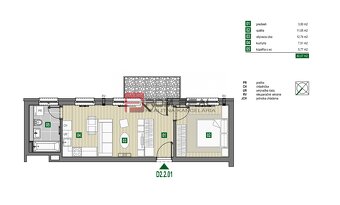 PREDAJ 2i byt, 43 m2, prém. novostavba Zelené Nivy, Pezinok - 9