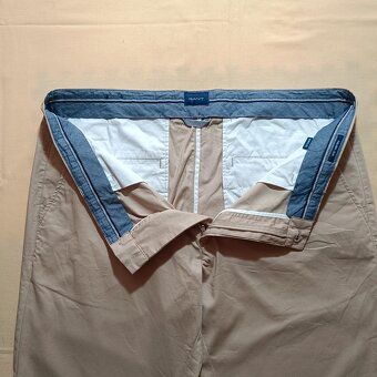 Gant elegantné béžové nohavice Hallden Slim W40 L34 - 9