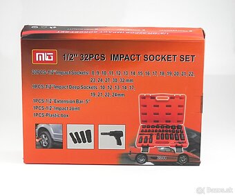 Sada nástrčných hlavíc pre račne a rázové uťahovače 32 ks - 9