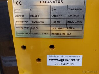 Bager 1200kg CMH diesel 7kW , - 9