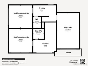 Predaj 3 izbový byt s balkónom - Čadca-Žarec centrum (71 m2 - 9