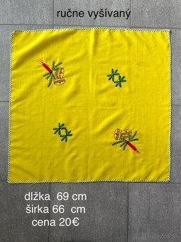 Predám retro ručne vyšívané kvetinkové obrusy aj iné. - 9