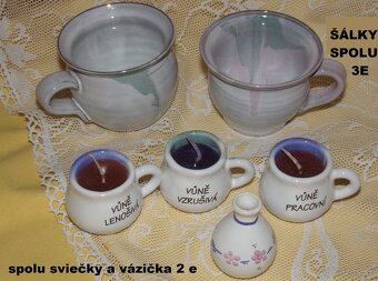 MIX KERAMIKA, HRNČEKY, ŠÁLKY, KANVIČKA, SVIETNIKY - 9