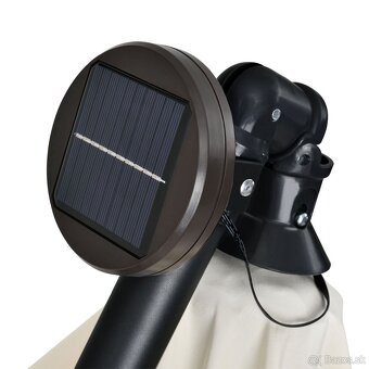 LED slnečník 3 m a 3,5 m šedá a krémová závažia a kryt - 9