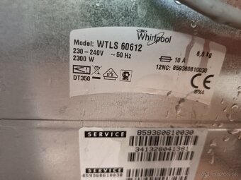 Práčka whirpool úzka, moznost dovozu v BA - 9