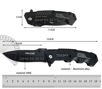 Vreckový nôž BLACK KNIFE s poistkou - 9