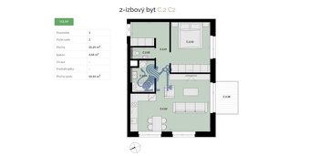 Na predaj 2-izbový byt s balkónom C2 - 9