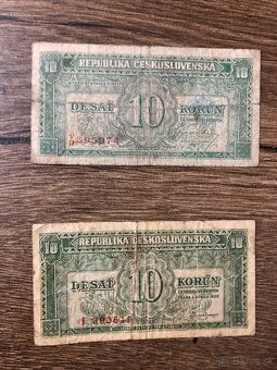 Bankovky PROTEKTORÁT a ČSR 1 - 9