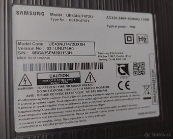 Samsung 43" 4K UHD Smart TV (UE43NU7472) - 9