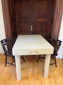 Renovovaný drevený rozkladací jedálenský stôl - 9