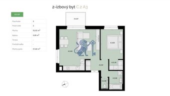 Na predaj 2-izbový byt s balkónom - A3 - 9