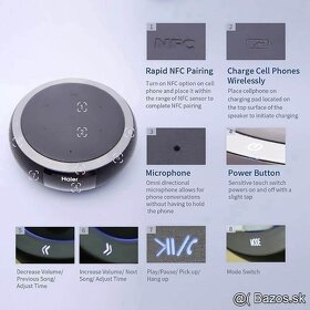NFC  Bluetooth reproduktor+power bank-Bezdrôtová nabíjačka - 9