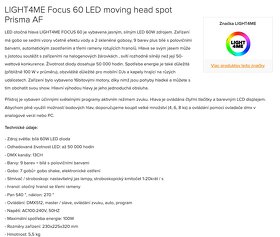 LIGHT4ME Focus spot 60 LED moving head Prisma AF - 9