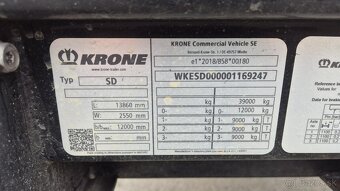 KRONE SD PROFI LINER + paletový koš + 2 x zvedací náprava - 9