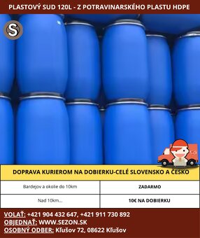 Plastove sudy 30L,60L,120L,220L,plastovy sud na kvas,na vodu - 9
