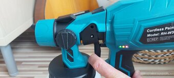 Aku striekacia pištoľ, pre batériu Makita 18V+trysky, nová. - 9