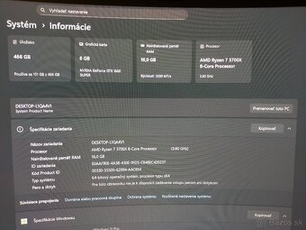Herný PC, Ryzen 7 3700X, GTX 1660 Super, 16GB RAM, SSD - 9