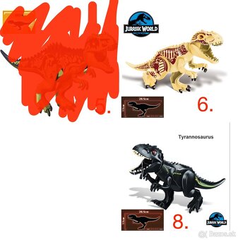 Rôzne dinosaury (8ks) typ lego - nové, nehrané - 9