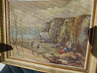 Kočovníci-olej na plátne 1952, 38 x 48 cm 2 kusy - 9