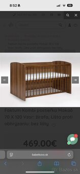 Detská postieľka 120x70 + prebaľovací pult - 9