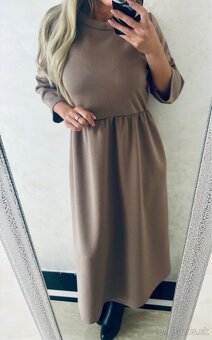 Damske dlhe talianske šaty latte - 9