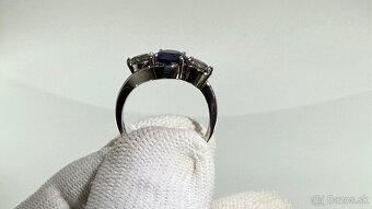Zafirovy prsteň s diamantami z bieleho zlata 18k - 9