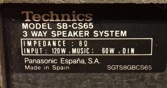 120W reproduktory TECHNICS SB-CS65, 46x25x25cm 3-PASM., AB32 - 9