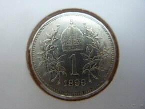R-U Vzácnejšia 1 koruna 1899 bz v peknom zbierkovom stave - 9