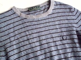 Fred Perry pánsky vlna sveter pásik L-M - 9