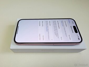 APPLE iPHONE 15 128GB PINK TOP STAV, BATERKA 100% - 9