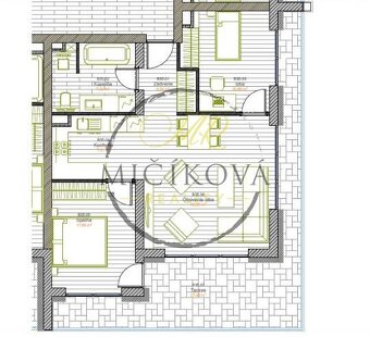 Trojizbový byt s terasou 27,46 m2 v meste Galanta - 9