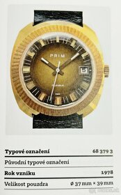 Československé Retro Vintage hodinky PRIM Hnedé zo 70. rokov - 9