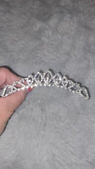 Set bižutérie korunka diadem náušnice  nahrdelnik opasok - 9