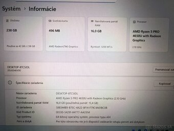 Notebook Lenovo ThinkPad L14 Ryzen 5 PRO / 16GB RAM / 256GB - 9