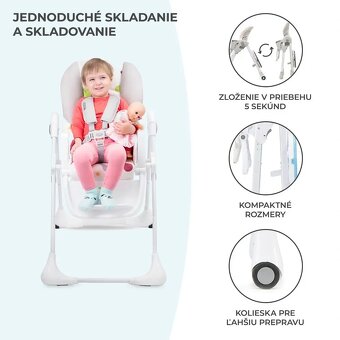 Stolička na kŕmenie Kinderkraft YUMMY pink - 9